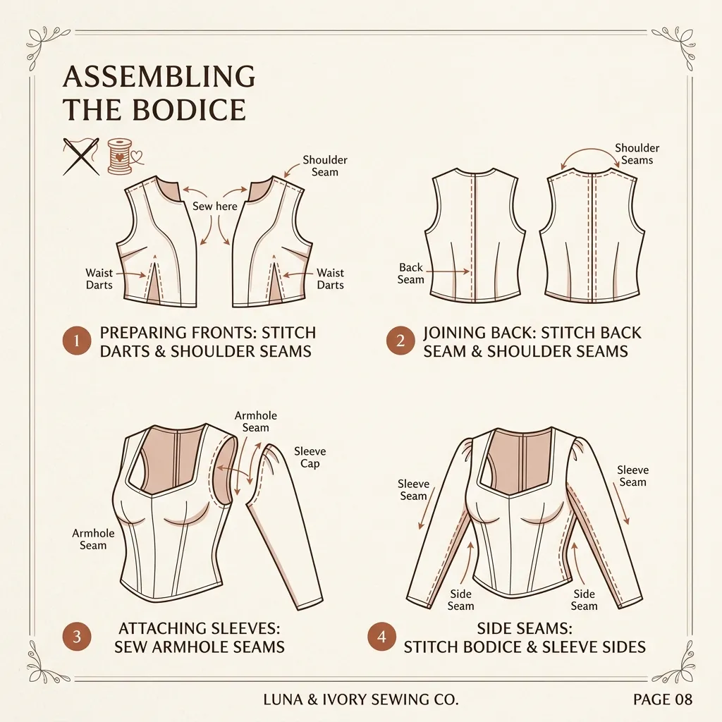 Step-by-Step Guidance sewing diagrams
